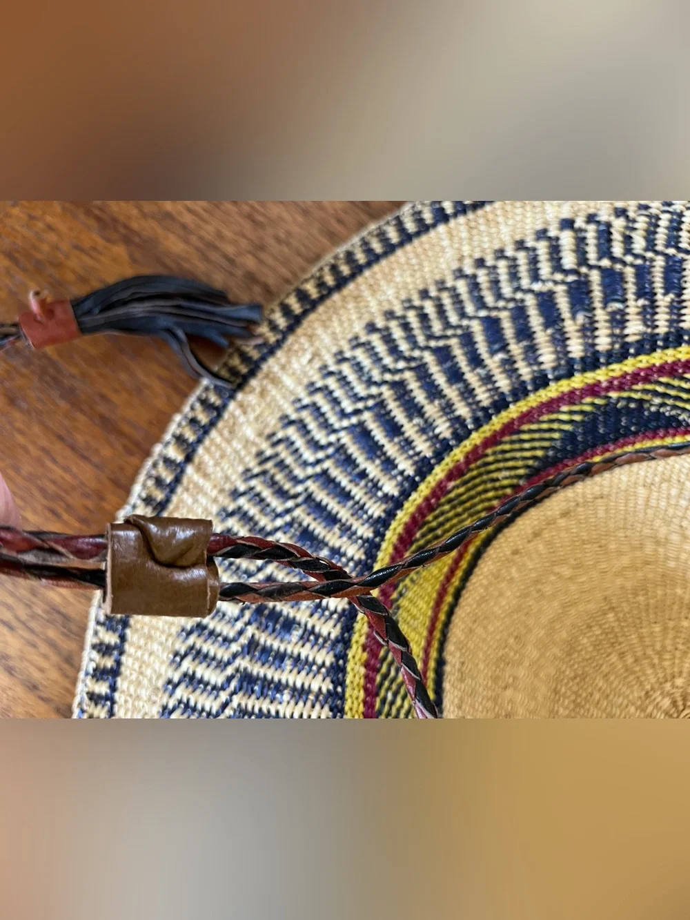 Brand New Handwoven African Bolga Sun Hat - Ghana Straw Hat Size M/L